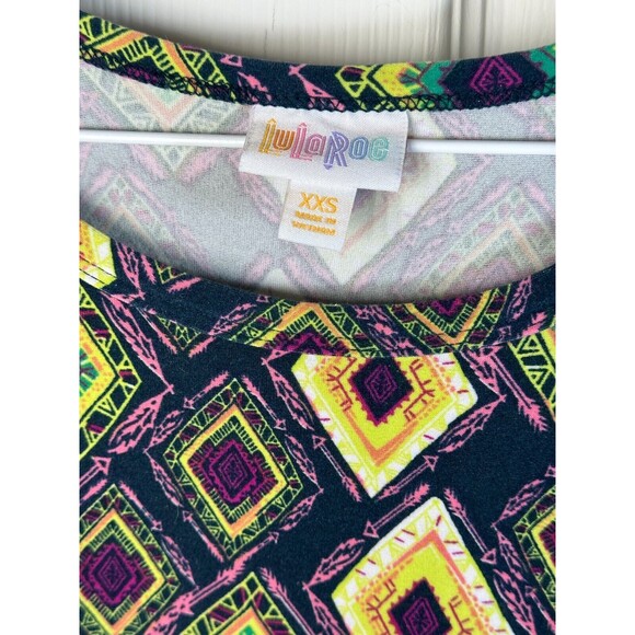 LuLaRoe Carly Dress Women's XXS Bright Multi High-Low Hem Easy Care Comfort - Picture 3 of 7